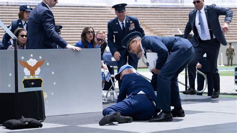 Biden says he got ‘sandbagged’ after he tripped and fell onstage at Air Force graduation