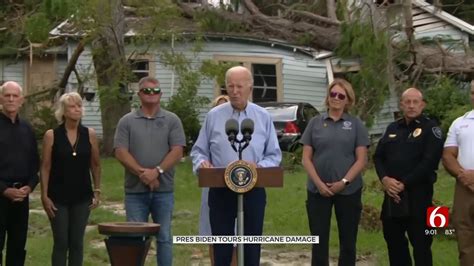 Biden tells Idalia’s Florida victims ‘your nation has your back’ and DeSantis doesn’t show up