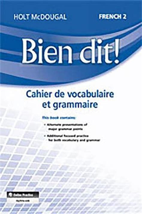 Download Bien Dit Vocabulary And Grammar Workbook Student Edition Level 2 By Holt Mcdougal