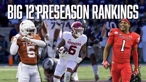 Big 12 preseason football rankings 2023. Preseason NCAA Football Rankings 2023-24 . By Sushan Shrestha / 21 August 2023 10:12 AM 2024 NCAA football will commence on 24th August 2024( Source : facebook) CFB Recruiting Rankings 2024 has ... The Big 12, ACC, AAC, Big Ten, Conference USA, MAC, Mountain West, Pac-12, Southeastern, and Sun Belt are the top … 