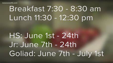 Big Spring ISD summer meal program set to begin June 1