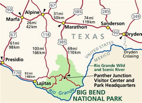 Big bend map texas. Jan 31, 2024 ... State: Texas. Counties: Brewster. Area: 801,163 acres (324,219 ha). Google Map of Big Bend Website: www.nps.gov/ ... 