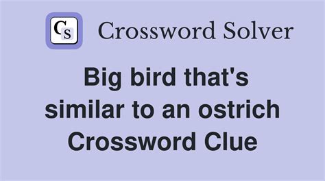 Big bird - 9 answers Crossword Clues