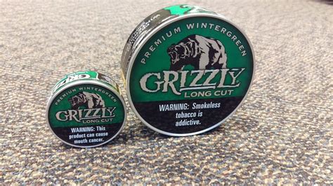 Big can of grizzly wintergreen 6 in 1. Sort By Rating: Grizzly Wintergreen LC $5.99 10 - cans Rating: Grizzly, Wintergreen Pouches $5.99 10 - cans Rating: Grizzly Dark, Wintergreen LC $5.99 10 - cans Rating: Grizzly Dark, Wintergreen Pouches $5.99 10 - cans Rating: Grizzly Straight LC $5.99 10 - cans Rating: Grizzly Mint LC $5.99 10 - cans Rating: Grizzly Snuff $5.99 1 - can Rating: 