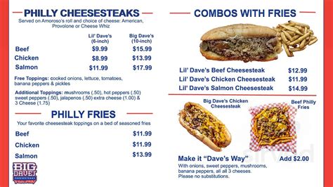 Big Daves Cheesesteak. The new location will launch in Forest Park, Georgia this spring. Guests can expect to enjoy all the traditional cheesesteak rolls that Dave’s has become known for and even more flavor packed dishes! Get ready to try their Philly fries – traditional fries smothered with favorite cheesesteak fixings.. 