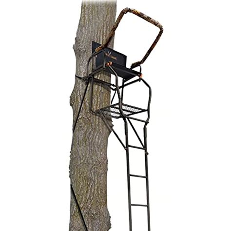 Sit far above your prey on this Muddy The Skybox Deluxe 20-Foot 1-Person Ladder Tree Stand to stay out of sight and hearing of deer and other big game. Scope out hunting spots and hunt securely from this 1-person ladder tree stand with included 4-point safety harness. This 20-foot-tall ladder stand lets you stay out of sight of deer and other game.