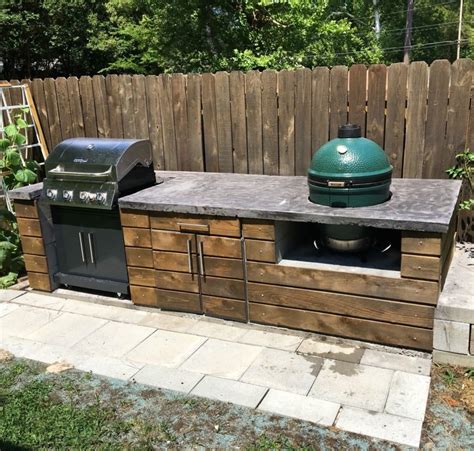 Big green egg outdoor kitchen. 210. Share. 17K views 2 years ago WEST DES MOINES. Learn how to build your own Outdoor Kitchen with two green eggs. Detailed plans available for combinations of Large & XL Green Eggs... 