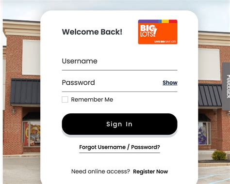Big lots rewards log in. BIG Rewards members can earn $5 back in rewards for every $100 spent in purchases charged to your Big Lots Credit Card. 1. 6 months3. No interest if paid in full within 6 months on purchases of $250 or more. Interest will be charged to your Account from the purchase date if the promotional plan balance is not paid in full within the promotional ... 