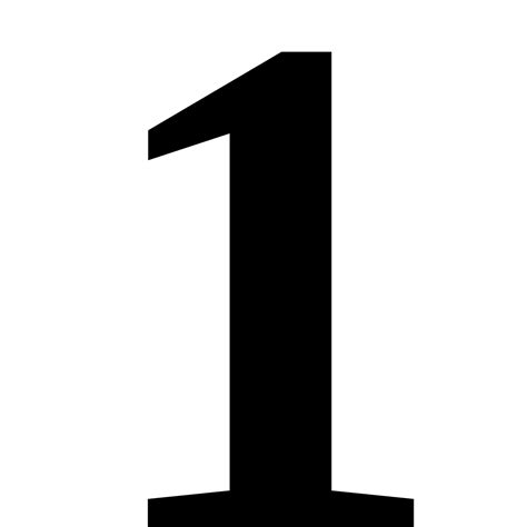 Big number 1. Solid black number characters, print big numbers. Create your own signs with impact! Download single numbers or take a file with all numbers 0-9 in a single download. Design a sign for any celebration occasion. Use them for creating signs for personal or business use. Print big numbers, 1 character per page. 
