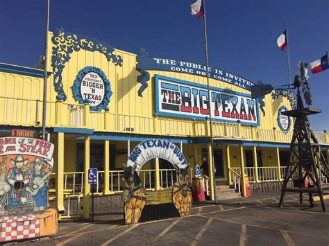Big texan steak ranch location. 499 reviews99 Followers. 4. DINING. Jul 24, 2018. Back in 1962, Big Texan Steak Ranch owner R.J. “Bob” Lee challenged a dining room full of cowboys to eat as many one-pound steaks as they could within one hour. One cowboy ate 72 ounces of steak, a baked potato, a shrimp cocktail, a dinner roll, and a salad. Lee proclaimed that thereafter ... 