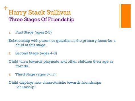 Bigelow and la gaipa stages of friendship. Although this similarity is present, the two studies developed on very different areas. The first study that will be introduced is that of Bigelow and La Gaipa (1974). The point of interest for this study was children’s understanding of friendship and how this understanding could change throughout the stages of development (Brownlow, 2010 p ... 