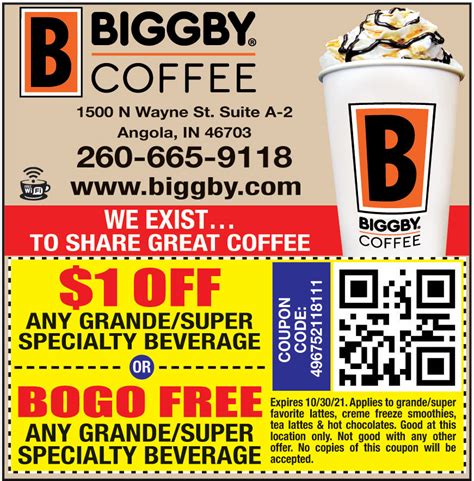 Biggby Coffee Coupons - Printable Biggby Coffee Coupons, …