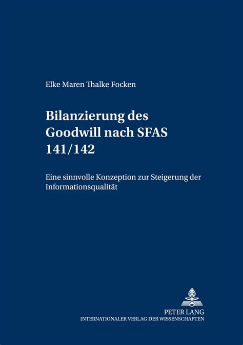 Bilanzierung des goodwill nach sfas 141/142. - Autism a guide for families paperback.