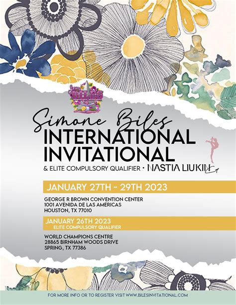 Biles invitational 2023 schedule. Simone Biles has said that participating at next year’s Paris Olympics is a “path I would love,” a month after making her competitive return to gymnastics.. Biles made history on August 27 ... 
