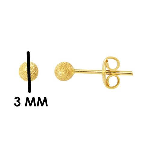 Bilezikci 3 Mm. Kumlu 14 Ayar Top Altın Küpe Kpads14k29574 n11. 