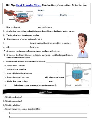 Bill Nye Heat Transfer Worksheet Answers
