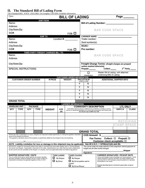 Bill of Lading Form PDF Fill Out and Sign Printable PDF Template