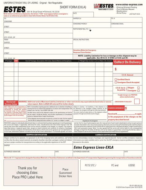 Bill of Lading Forms Templates Forms Direct