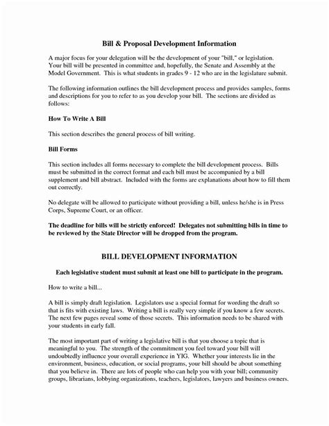 Bill proposal example. A determination of agency impact can more easily be made from a full caption which presents more information. For example, if an agency is covered by Articles 6.01 through … 