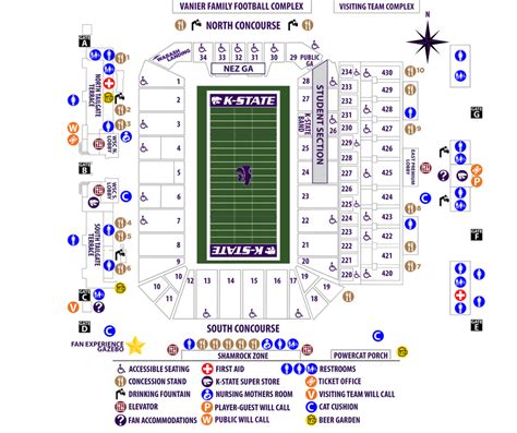 Bill snyder family stadium gate map. The $1 million Academic Learning Center became a part of the Vanier Complex, hosting study facilities for all K-State student-athletes. A $2.6 million project added a 20x26 foot JumboTron, new ... 