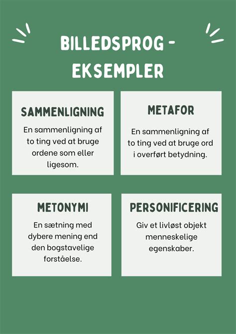 Billedsprog og metaforer eksempler