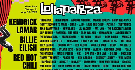 Billie Eilish, Kendrick Lamar, Red Hot Chili Peppers among featured acts at Lollapalooza 2023