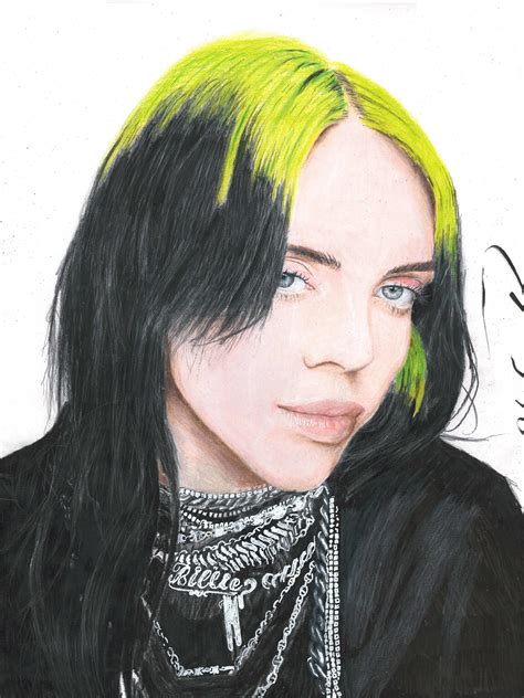 Billie Eilish Green Hair Drawing