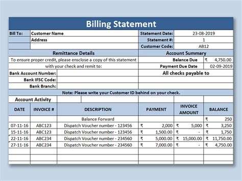 Billing Invoice Template For Excel