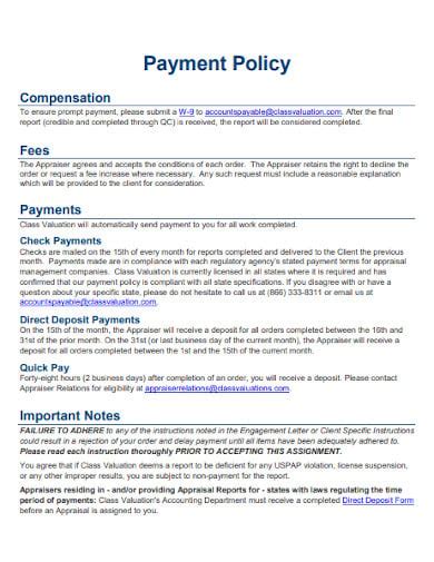 Billing and Payment Policies