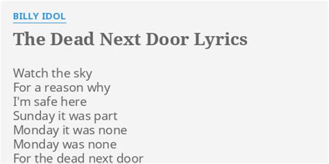 Billy Idol – The Dead Next Door Lyrics Genius Lyrics