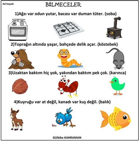 Bilmece Örnekleri.