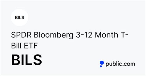 Nov 30, 2023 · Is SPDR Bloomberg 3-12 Month T-Bill ETF (NYSEARCA:BILS) a good stock for dividend investors? View the latest BILS dividend yield, history, and payment date at MarketBeat. 