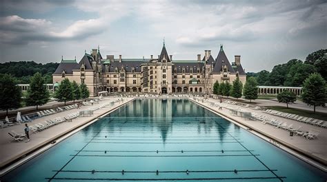 Biltmore estate pool. Located next to Biltmore House, this four-acre elevated terrace space provides incomparable views of the surrounding Blue Ridge Mountains. It is an extraordinary location for seated dinners and dancing beneath the starry skies. 