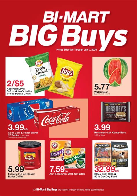 Bimart ad. Find the latest Bi Mart weekly ad and save on your favorite items. Browse through four Bi Mart ads and see the hours, address, and phone number of each location. 