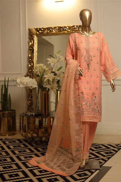 Bin Saeed Original Pakistani Embroidered Organza Dress - Etsy