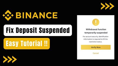 Binance Deposit Suspended Todays
