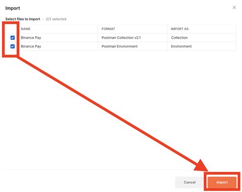 Binance postman.  Select which collections and environments .