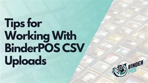 Binderpos. Below you will find a quick review of the steps needed to easily import your external (non-BinderPOS) CSVs: From your Binder POS Portal, go to Products. Click Import CSV. Click the window to choose a file or drag and drop. 