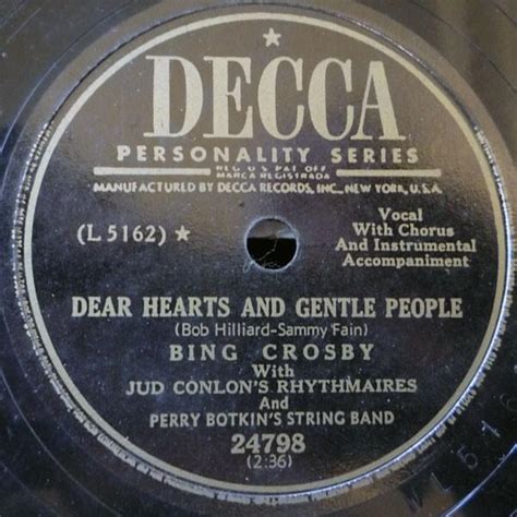 Bing Crosby – Dear Hearts and Gentle People Lyrics - Genius