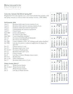 Bing U Academic Calendar