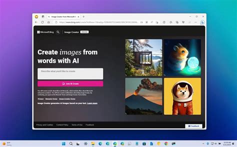 Create images from words with AI. Join & Create. You will receive emails about Microsoft Rewards, which include offers about Microsoft and partner products. You will also receive notifications about Image Creator from Designer. By continuing, you agree to the Rewards Terms and Image Creator Terms below.