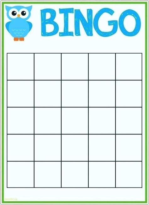 Bingo Card Template 5X5 Excel Cards Design Templates