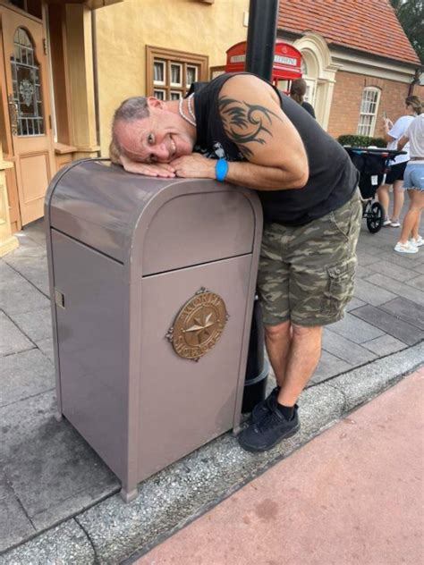 Binny, the trash-can mascot of the Disney World drinking club, has disappeared