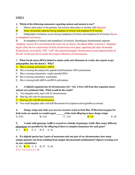 Bio 101 Unit 1 Quiz 2 Flashcards Quizlet