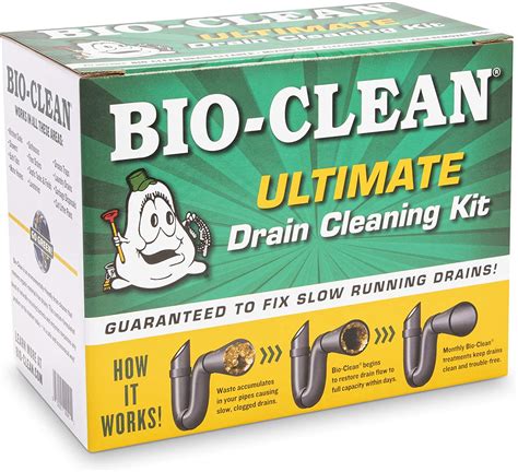 Bio clean drain cleaner. The product comes in a 64 oz. bottle and is recommended for monthly use to maintain pipes in the home. Directions: 1: Establish a partial flow removing debris from drain stopper. 2: Run warm water for 1-minute … 
