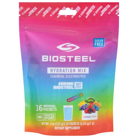 BioSteel Hydration Vegan Powder Mix Bag - Rainbow Twist - 16ct