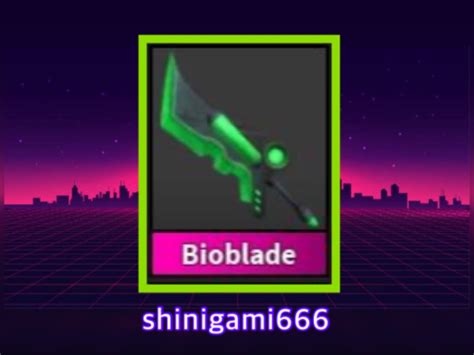 Bioblade mm2. 2 days ago · Eternalcane is a godly knife that was released on December 6th during the 2019 Christmas Event to promote Murder Mystery 2’s merch. It was originally obtainable by purchasing merch from shopmm2.com and redeeming the promotional code that came with it. It is now only obtainable through trading as the event has since ended and the merch … 