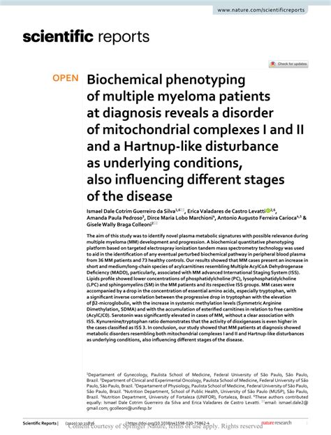 Biochemical phenotyping of multiple myeloma patients at …