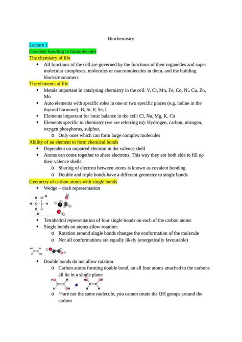 Biochemistry notes students