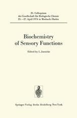 Biochemistry of Sensory Functions SpringerLink